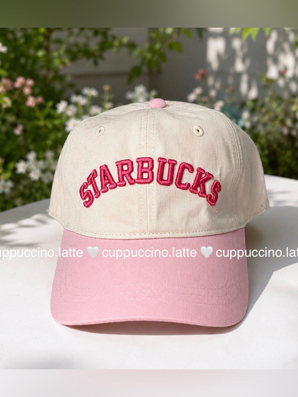 🩷NWT🎀Starbucks 2026 Summer Baby Pink & White Pink Drink Baseball Cap Hat